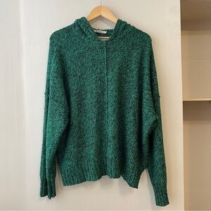 Alexander Wang Wool Blend Knit Hoodie Sweater Oversized Forest Green Size Large